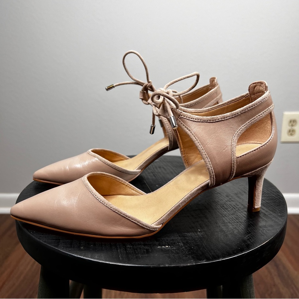 Franco Sarto L-Darlis Kitten Heel Beige, Size 8